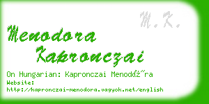 menodora kapronczai business card